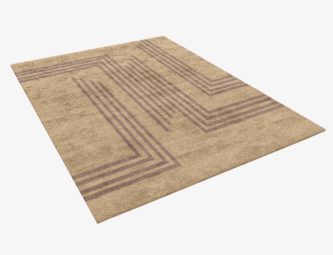 Sullen Minimalist Rectangle Hand Knotted Bamboo Silk Custom Rug by Rug Artisan