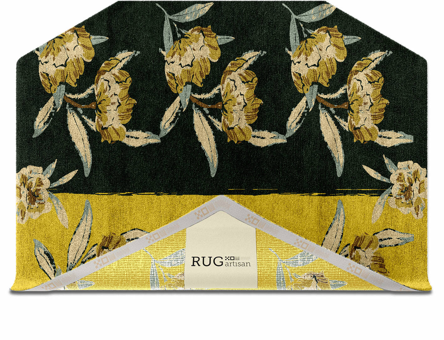 Summer Floral Hexagon Hand Knotted Bamboo Silk Custom Rug by Rug Artisan