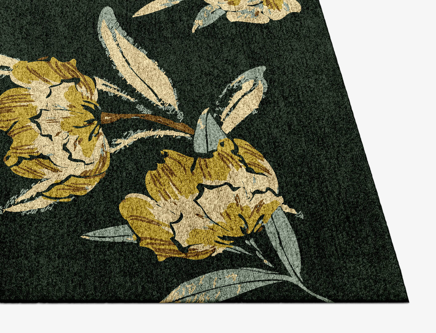 Summer Floral Rectangle Hand Knotted Bamboo Silk Custom Rug by Rug Artisan
