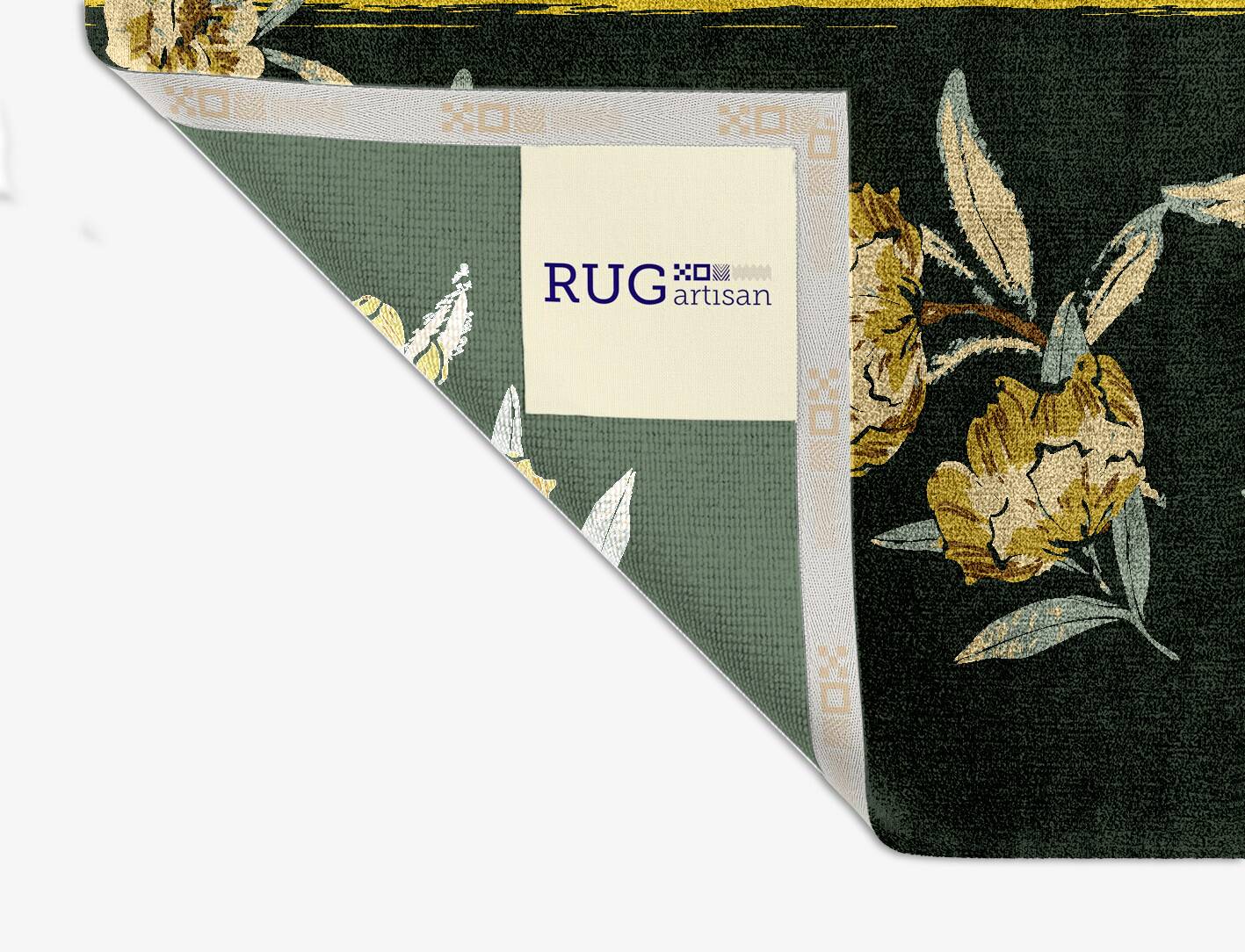 Summer Floral Square Hand Knotted Bamboo Silk Custom Rug by Rug Artisan