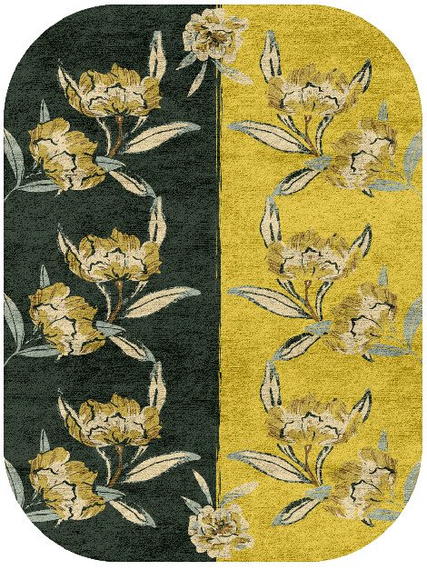 Summer Floral Oblong Hand Tufted Bamboo Silk Custom Rug by Rug Artisan