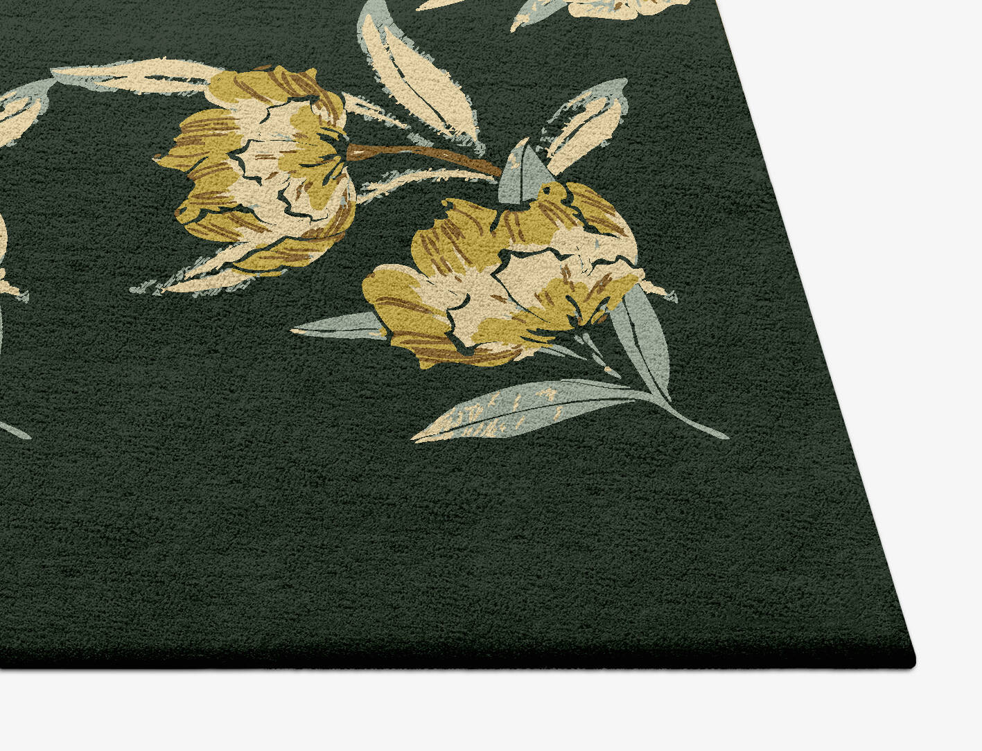 Summer Floral Square Hand Tufted Pure Wool Custom Rug by Rug Artisan