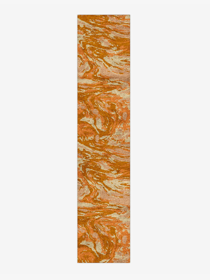 Sundown Surface Art Runner Hand Knotted Bamboo Silk Custom Rug by Rug Artisan