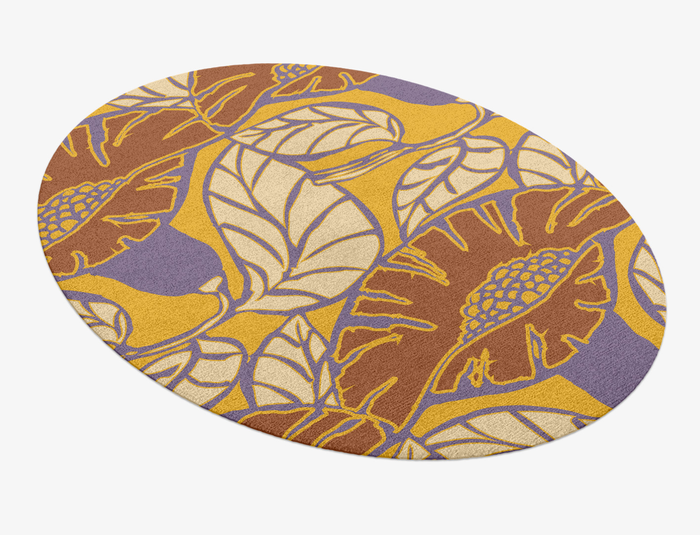 Sunflowers Floral Oval Hand Knotted Tibetan Wool Custom Rug by Rug Artisan