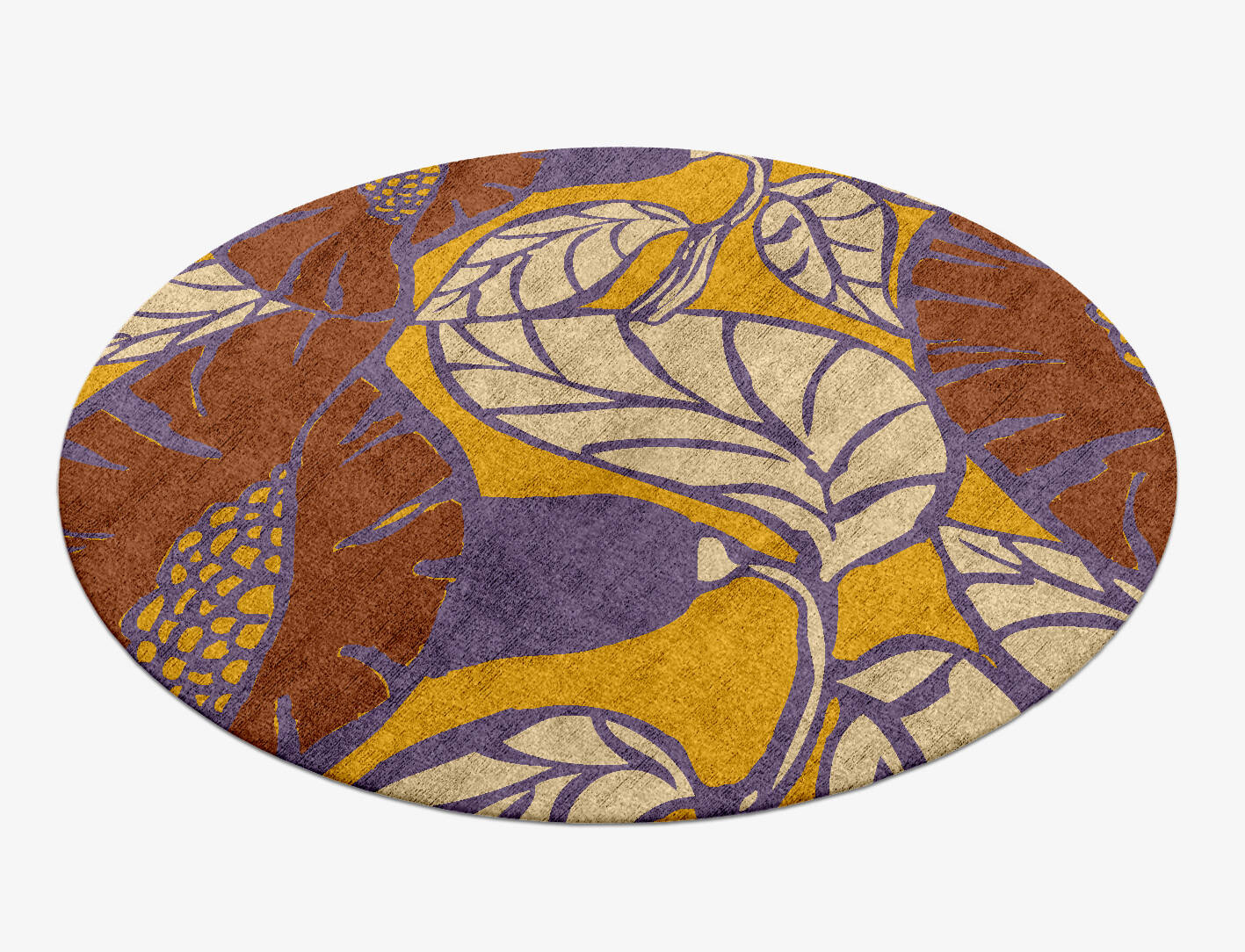 Sunflowers Floral Round Hand Knotted Bamboo Silk Custom Rug by Rug Artisan