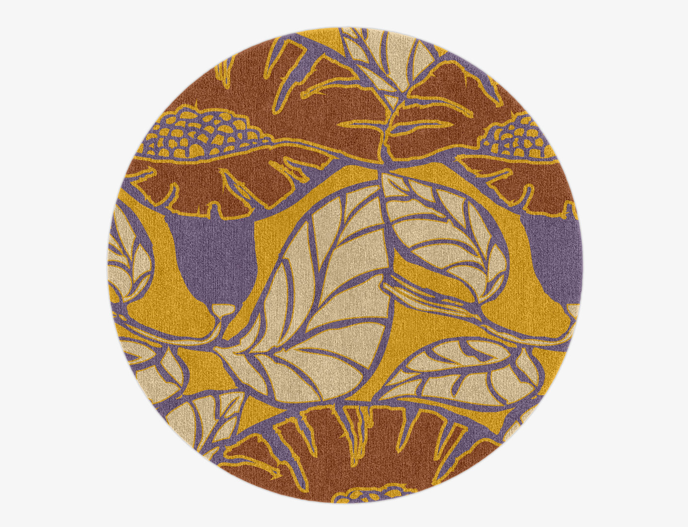 Sunflowers Floral Round Hand Knotted Tibetan Wool Custom Rug by Rug Artisan