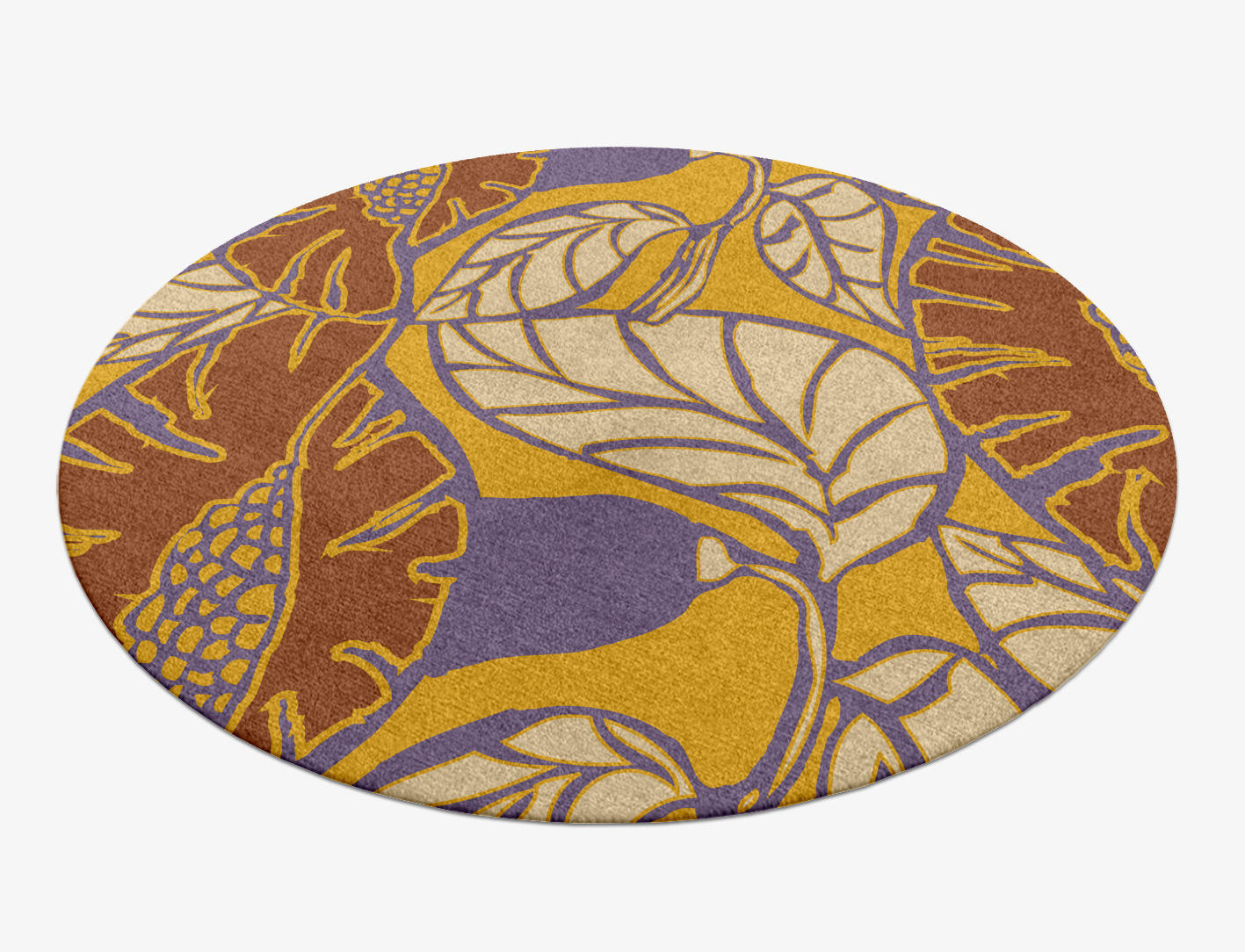 Sunflowers Floral Round Hand Knotted Tibetan Wool Custom Rug by Rug Artisan