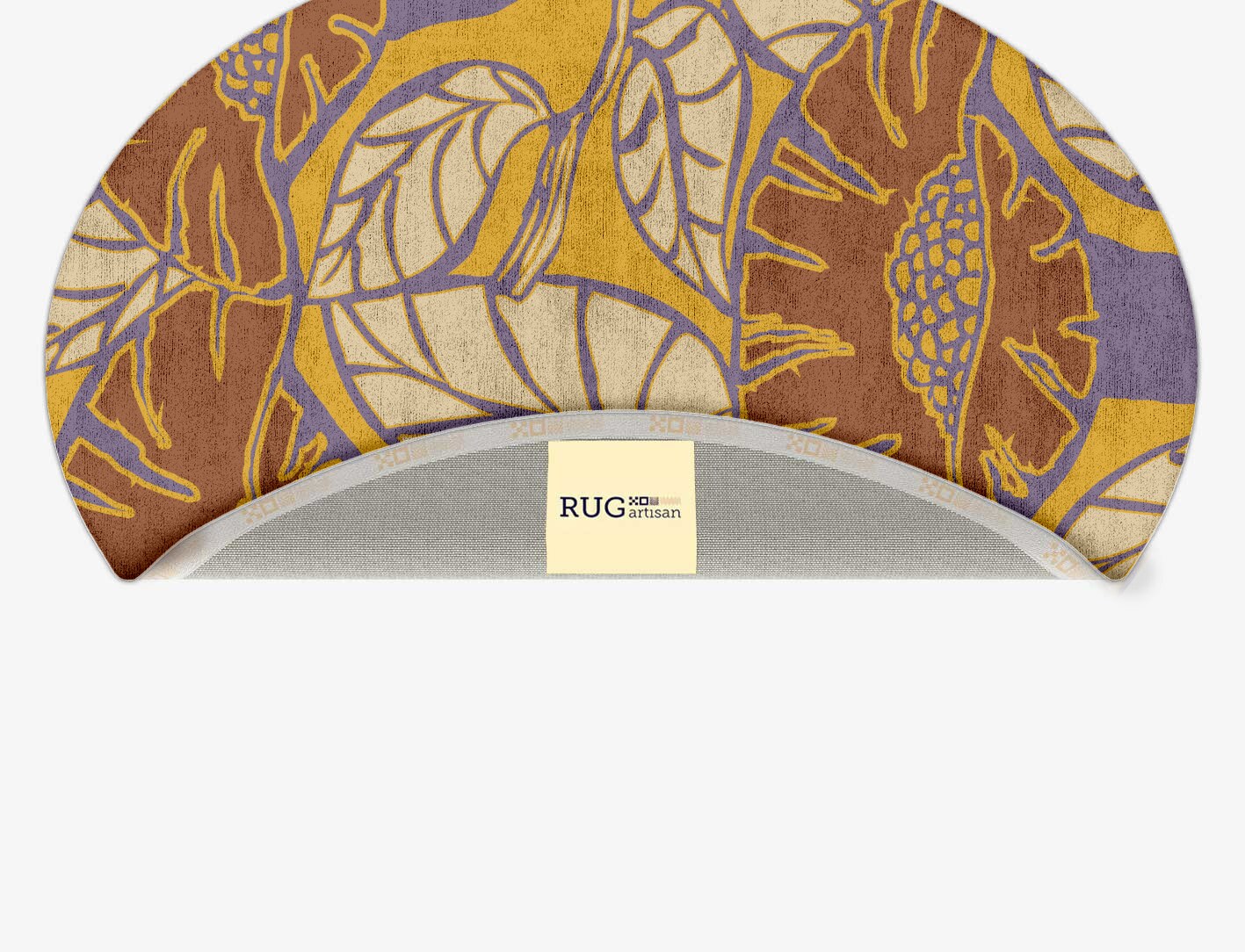 Sunflowers Floral Oval Hand Tufted Bamboo Silk Custom Rug by Rug Artisan