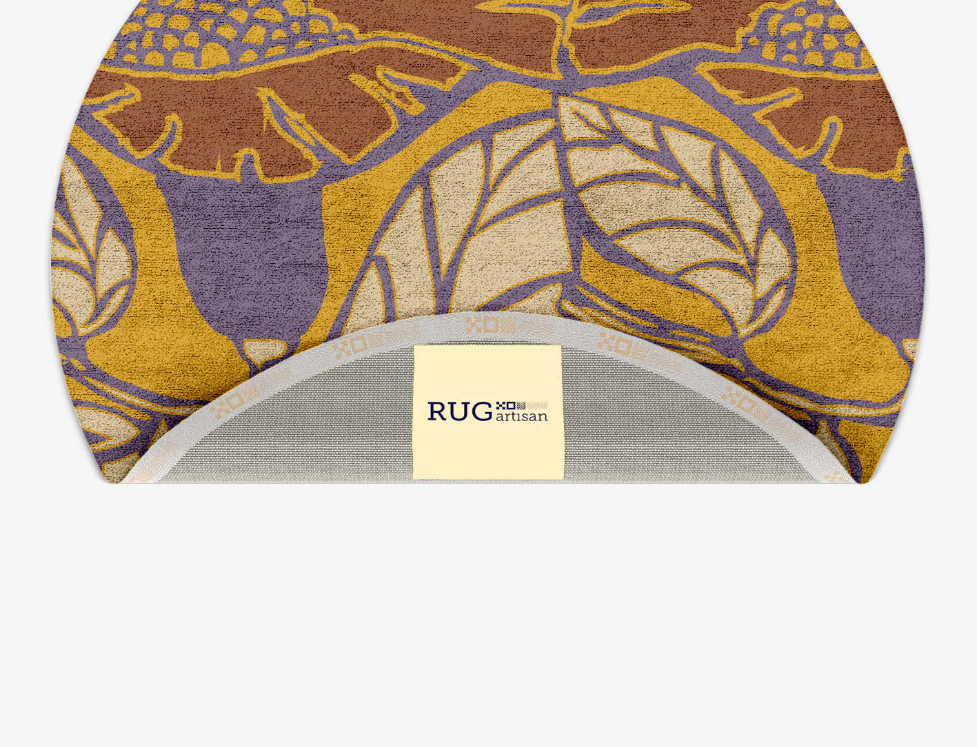 Sunflowers Floral Round Hand Tufted Bamboo Silk Custom Rug by Rug Artisan