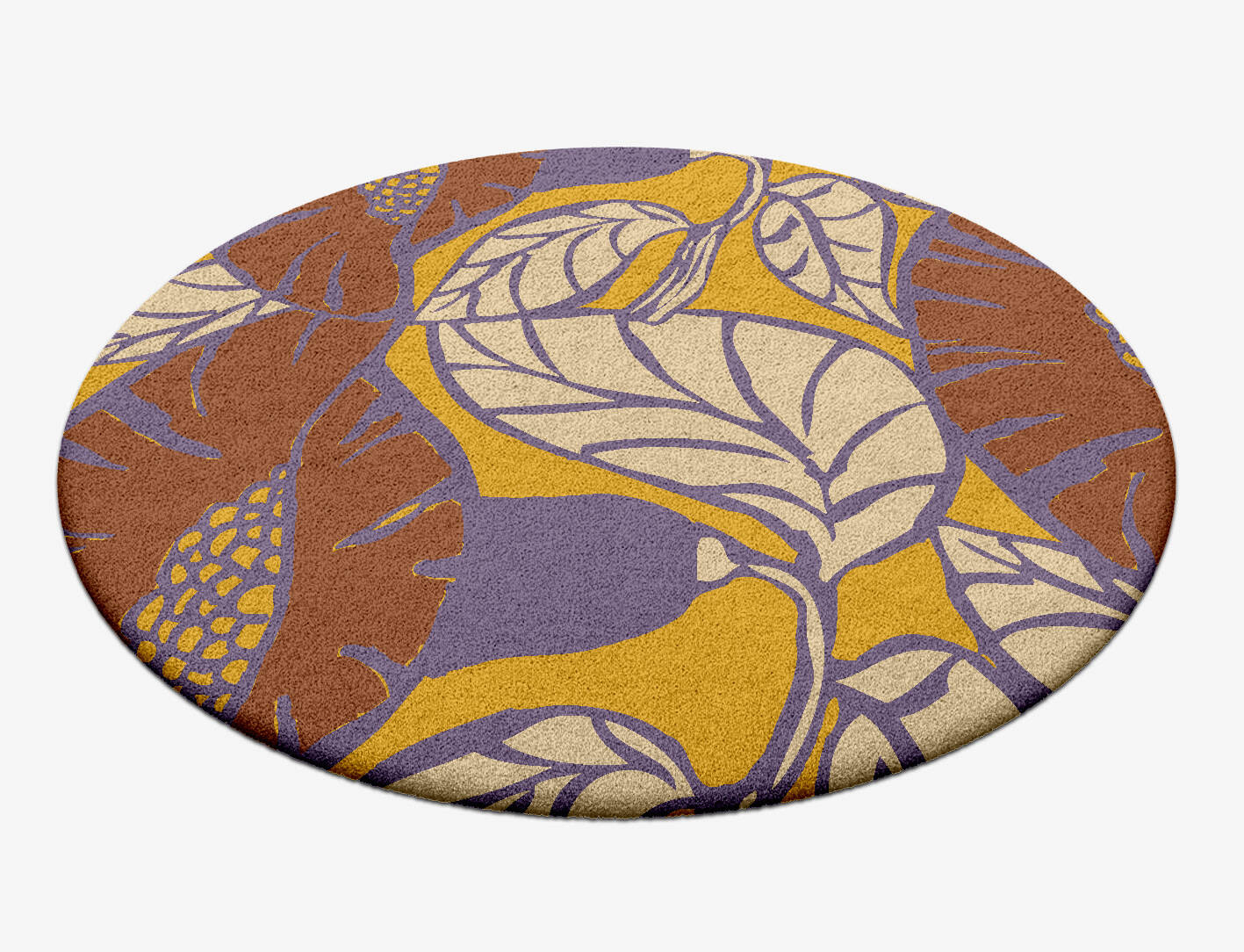 Sunflowers Floral Round Hand Tufted Pure Wool Custom Rug by Rug Artisan
