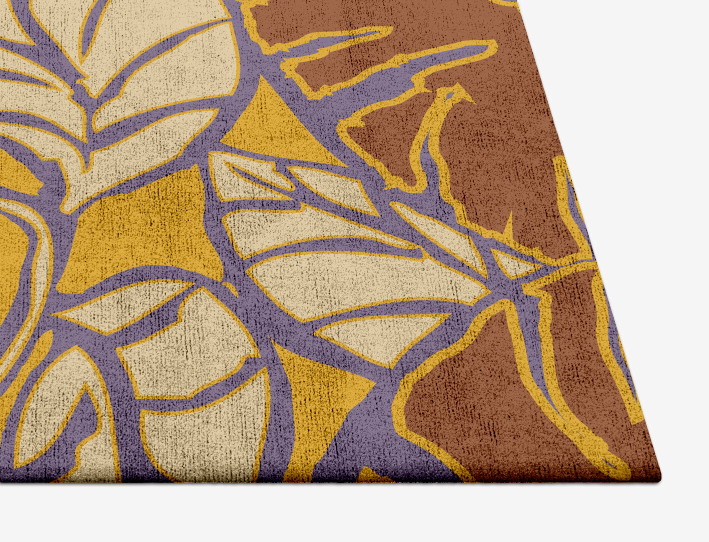 Sunflowers Floral Square Hand Tufted Bamboo Silk Custom Rug by Rug Artisan