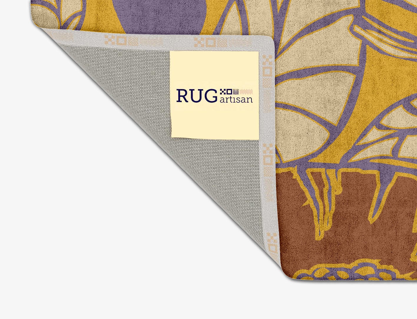 Sunflowers Floral Square Hand Tufted Bamboo Silk Custom Rug by Rug Artisan