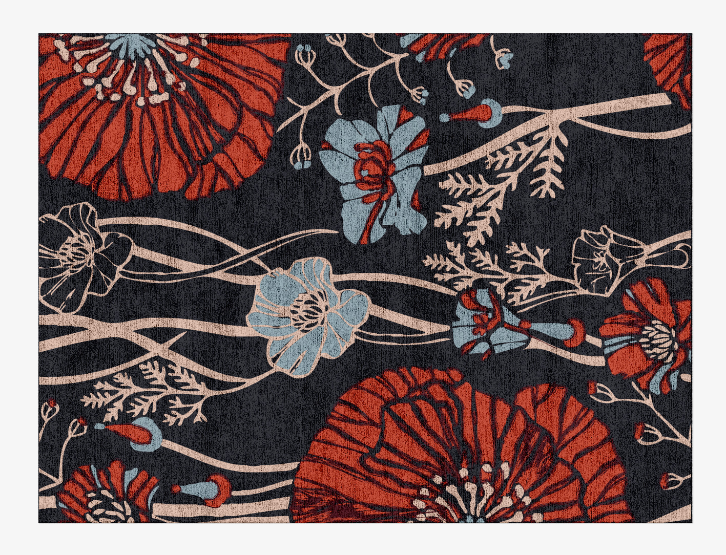 Sunken Garden Floral Rectangle Hand Knotted Bamboo Silk Custom Rug by Rug Artisan