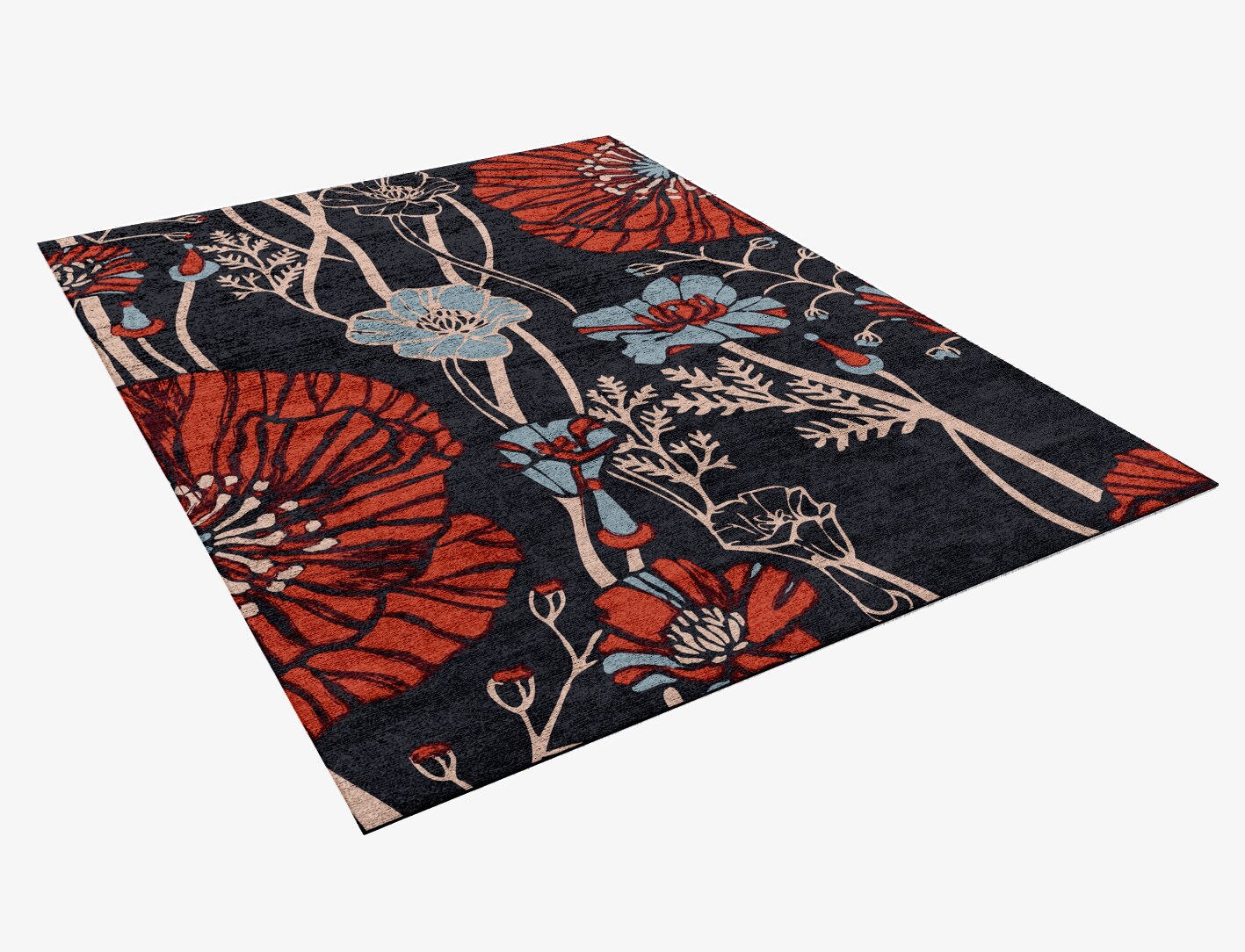 Sunken Garden Floral Rectangle Hand Knotted Bamboo Silk Custom Rug by Rug Artisan