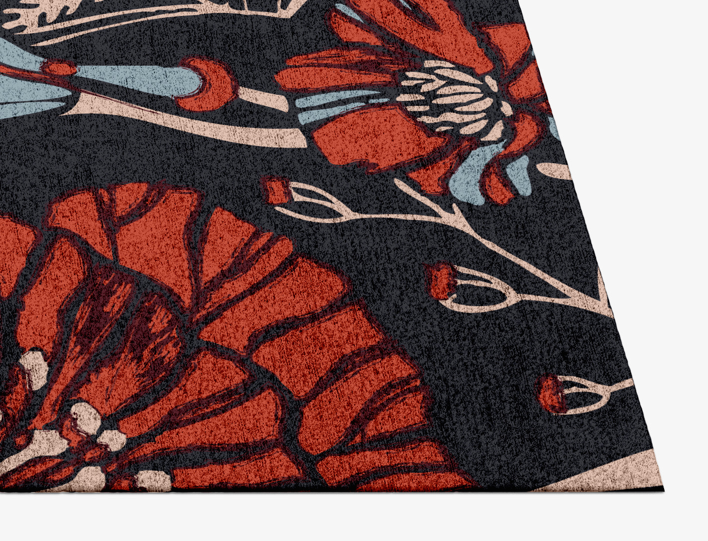 Sunken Garden Floral Rectangle Hand Knotted Bamboo Silk Custom Rug by Rug Artisan