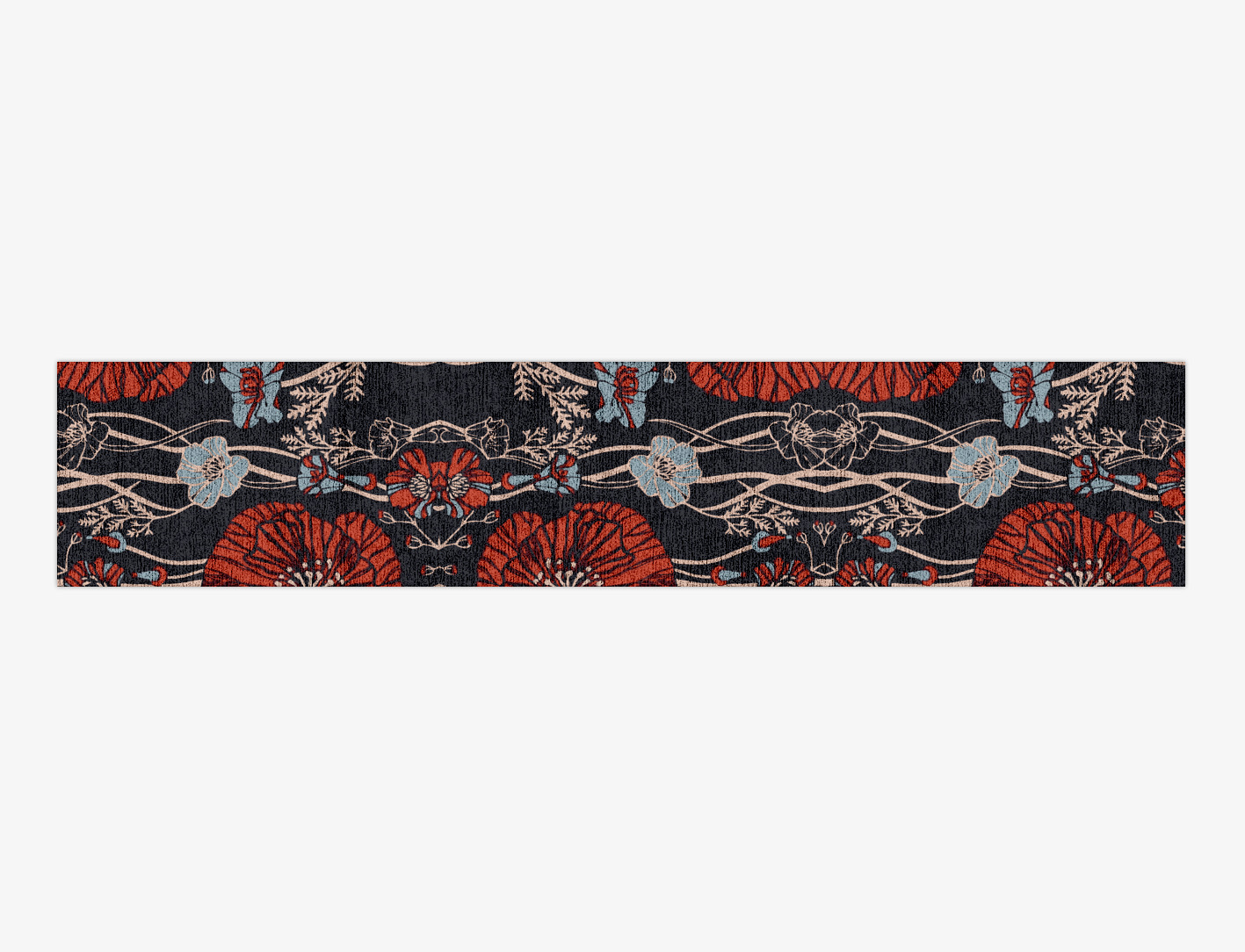 Sunken Garden Floral Runner Hand Knotted Bamboo Silk Custom Rug by Rug Artisan