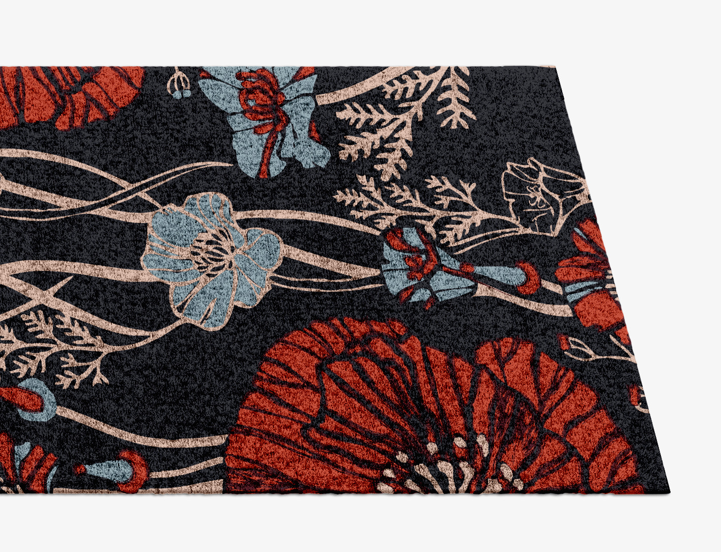 Sunken Garden Floral Runner Hand Knotted Bamboo Silk Custom Rug by Rug Artisan