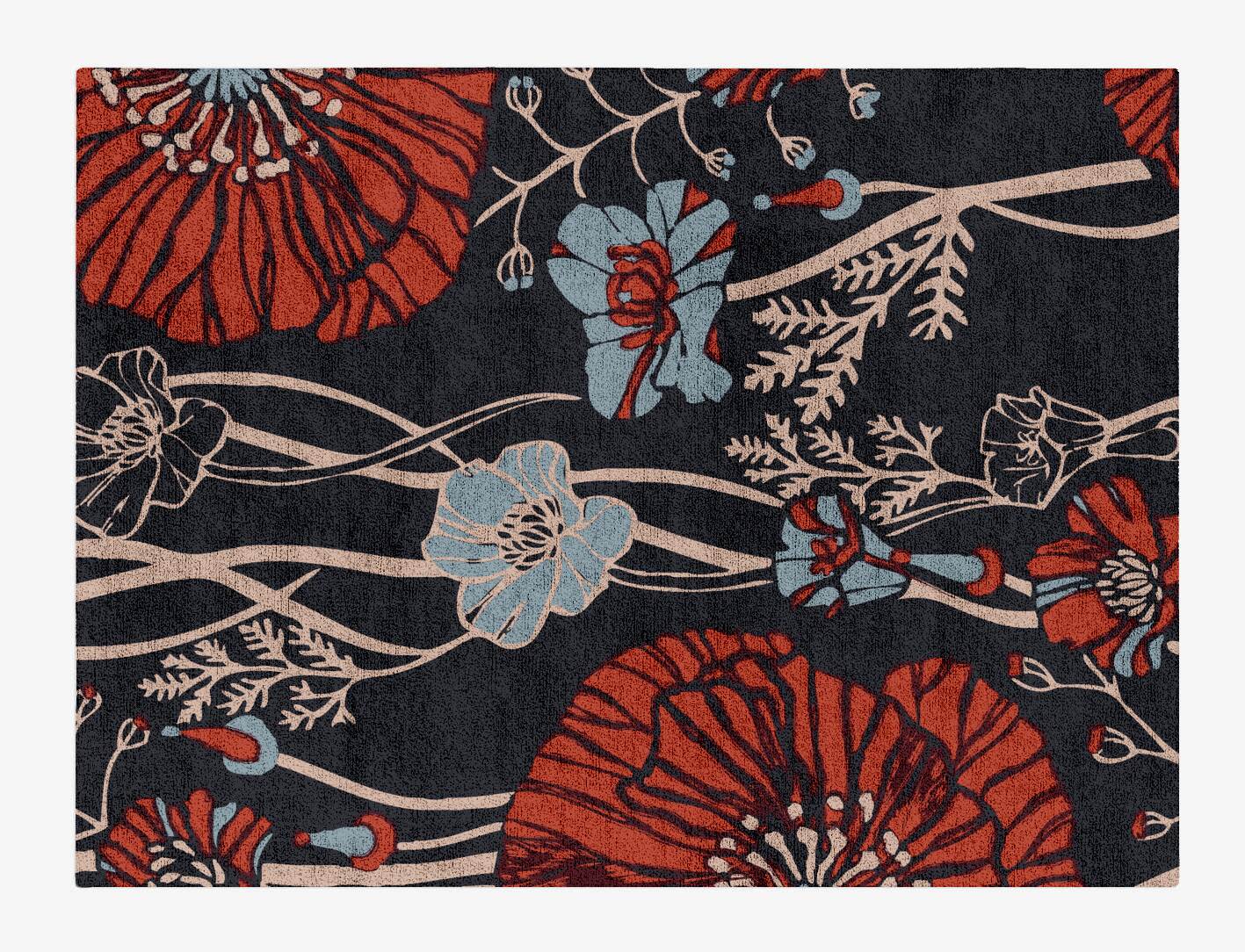Sunken Garden Floral Rectangle Hand Tufted Bamboo Silk Custom Rug by Rug Artisan