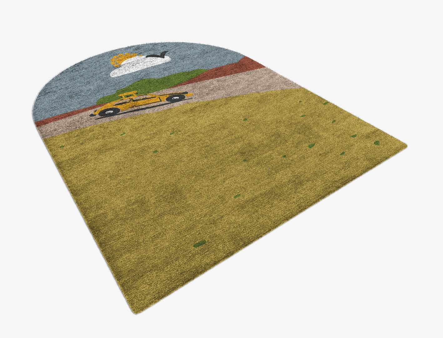Sunny Race Kid Arch Hand Knotted Bamboo Silk Custom Rug by Rug Artisan