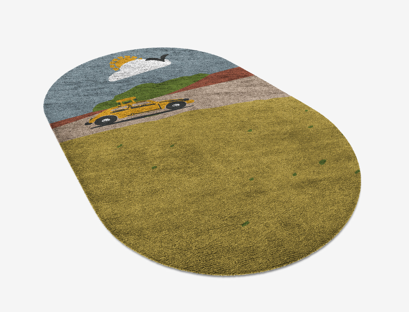 Sunny Race Kid Capsule Hand Knotted Bamboo Silk Custom Rug by Rug Artisan