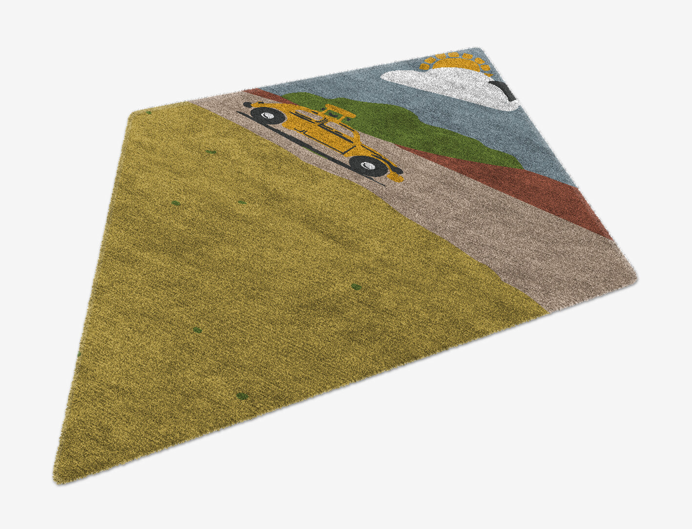 Sunny Race Kid Diamond Hand Knotted Bamboo Silk Custom Rug by Rug Artisan