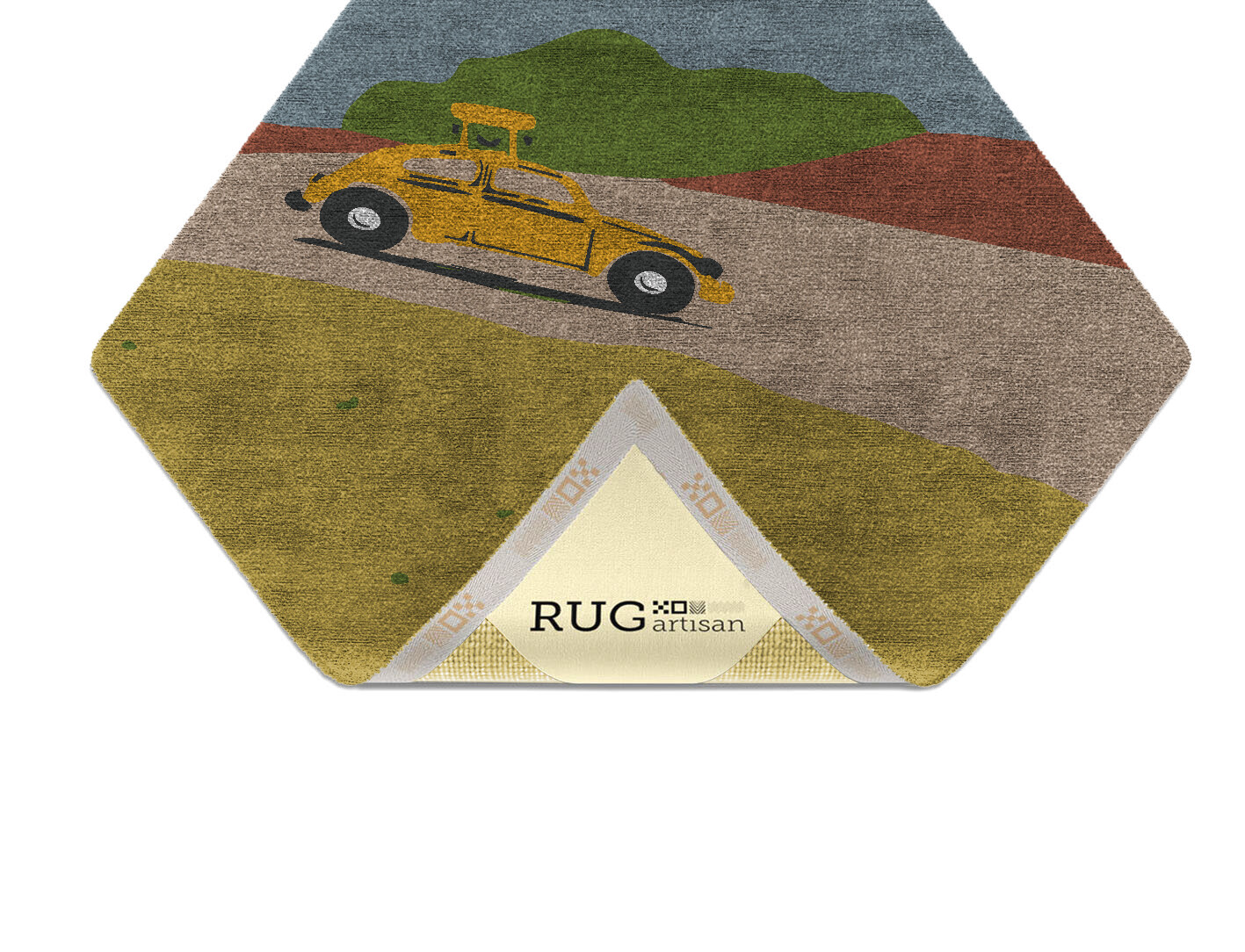Sunny Race Kid Diamond Hand Knotted Bamboo Silk Custom Rug by Rug Artisan