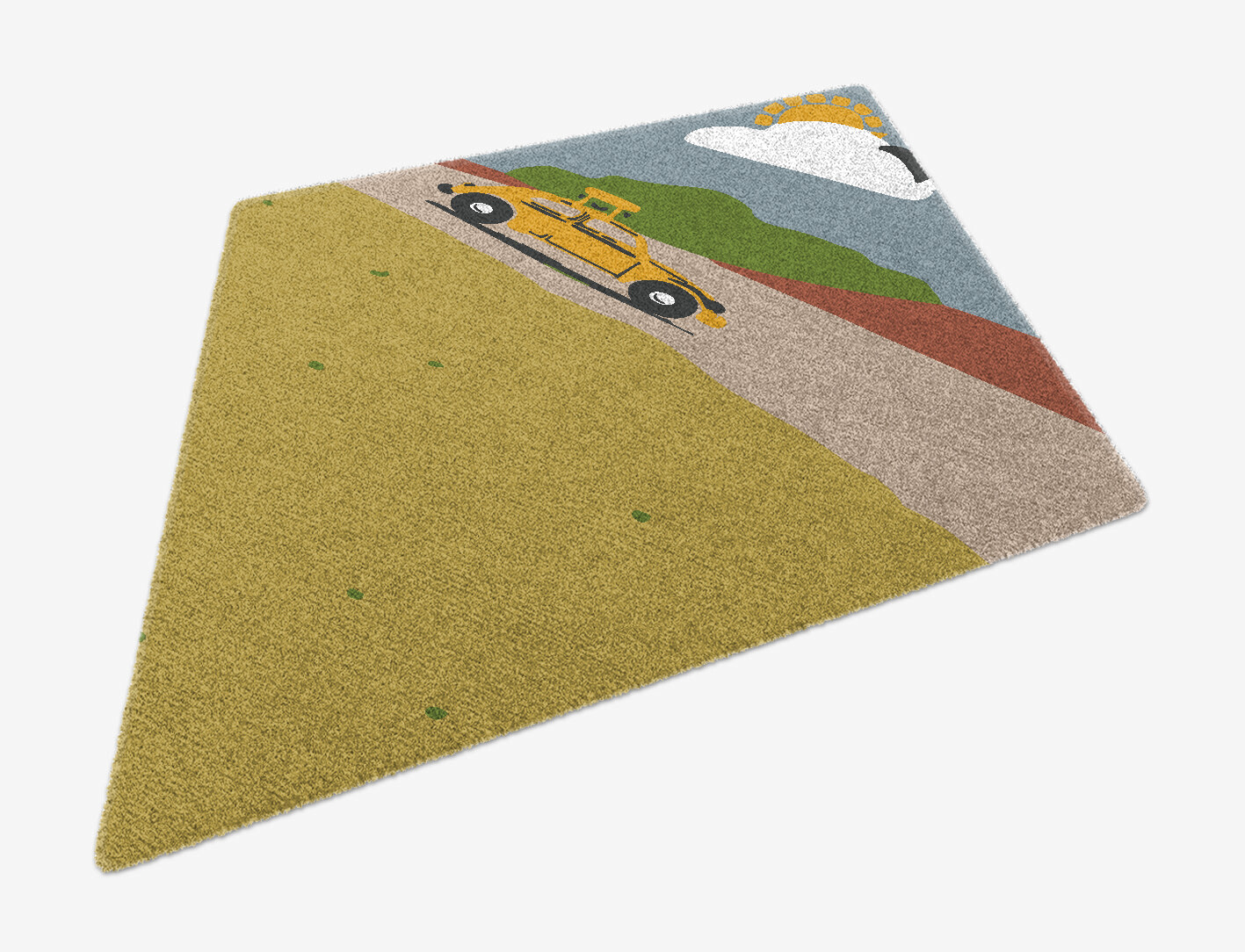 Sunny Race Kid Diamond Hand Knotted Tibetan Wool Custom Rug by Rug Artisan