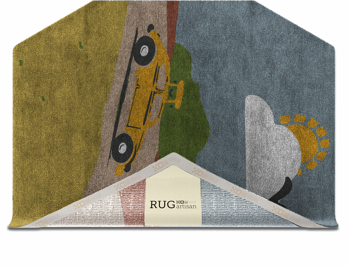 Sunny Race Kid Hexagon Hand Knotted Bamboo Silk Custom Rug by Rug Artisan