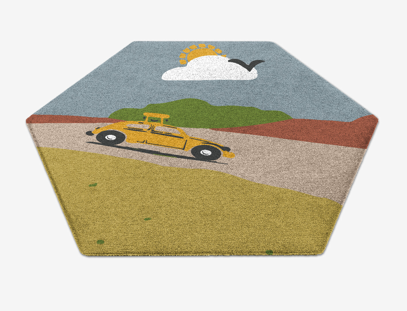 Sunny Race Kid Hexagon Hand Knotted Tibetan Wool Custom Rug by Rug Artisan