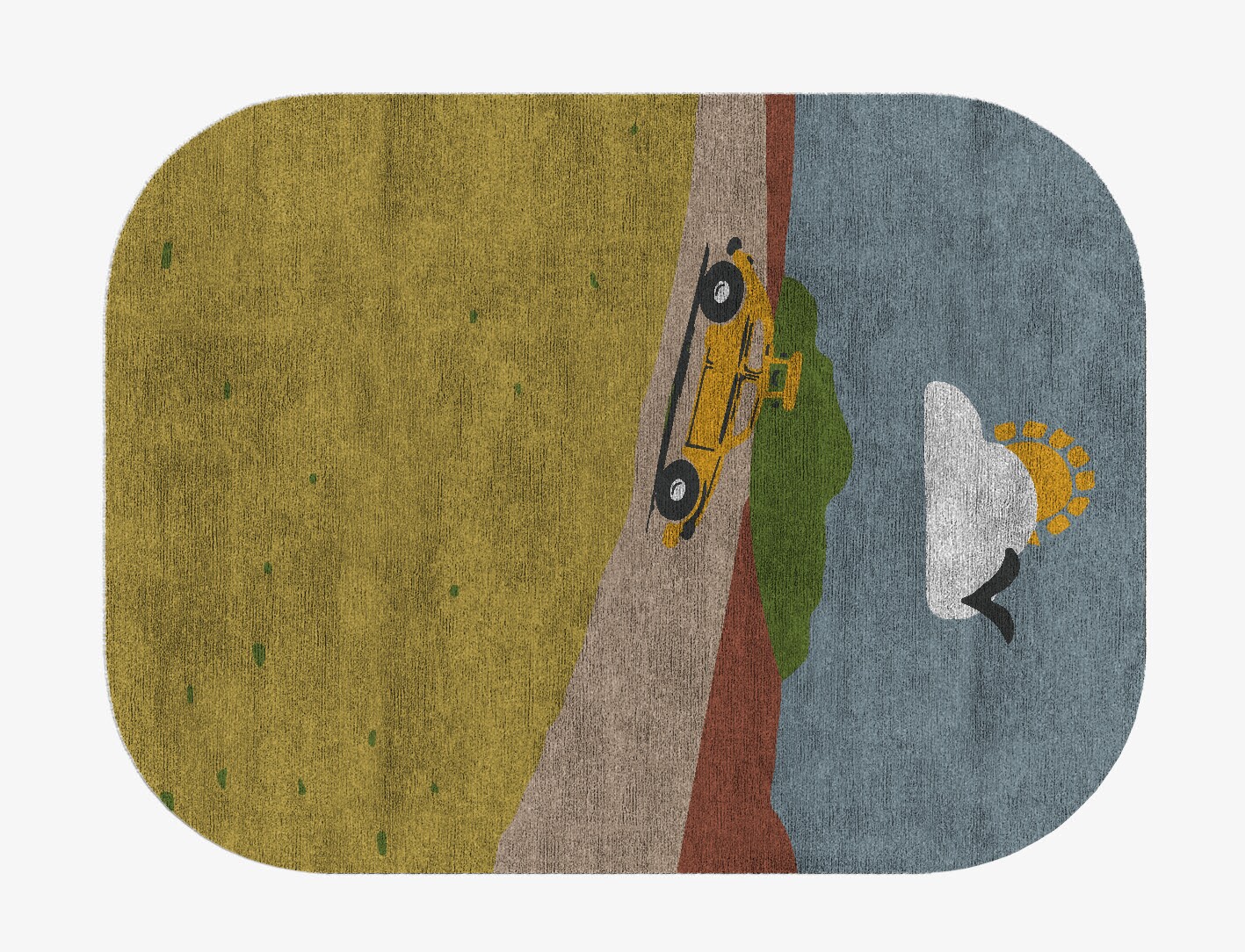 Sunny Race Kid Oblong Hand Knotted Bamboo Silk Custom Rug by Rug Artisan