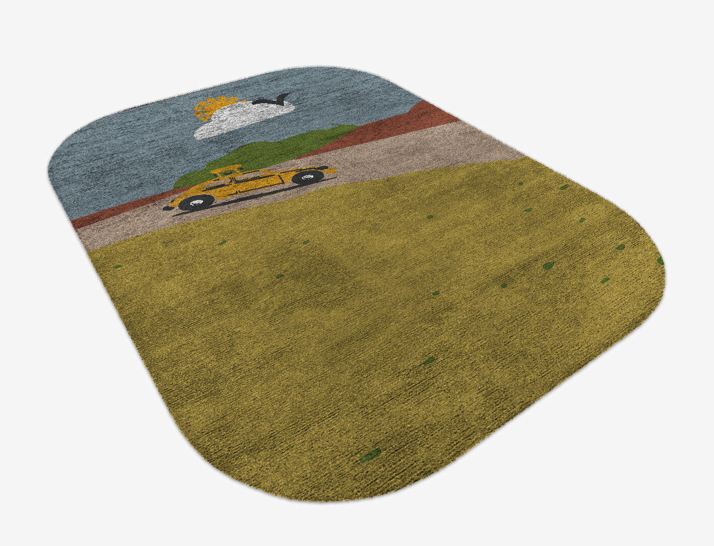 Sunny Race Kid Oblong Hand Knotted Bamboo Silk Custom Rug by Rug Artisan