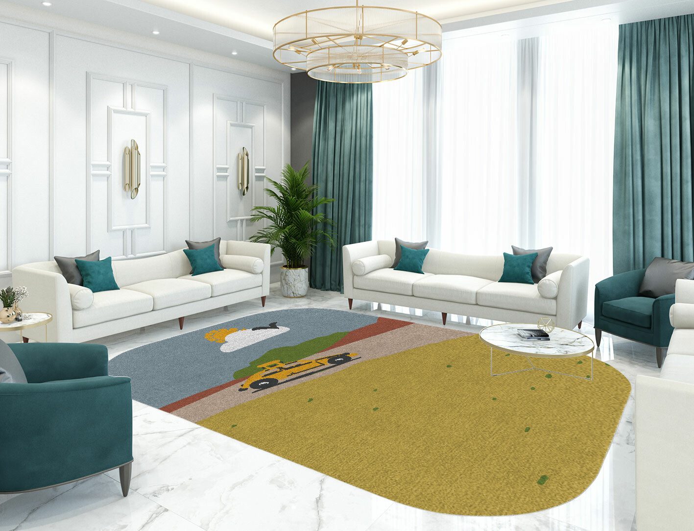 Sunny Race Kid Oblong Hand Knotted Tibetan Wool Custom Rug by Rug Artisan