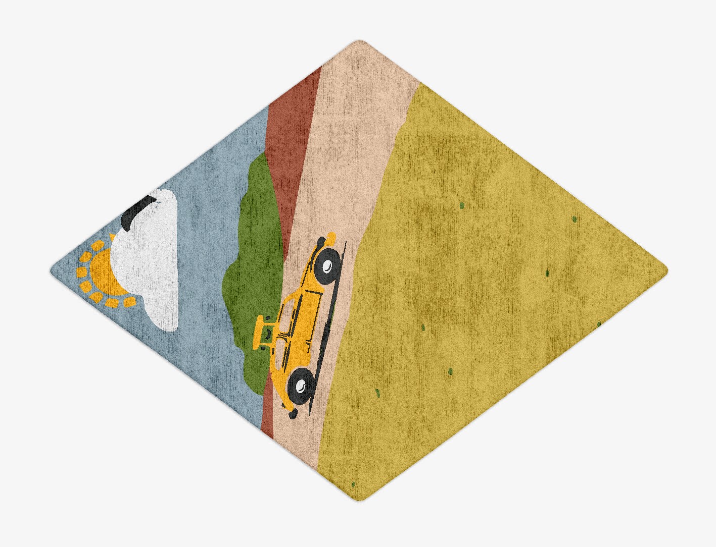 Sunny Race Kid Diamond Hand Tufted Bamboo Silk Custom Rug by Rug Artisan