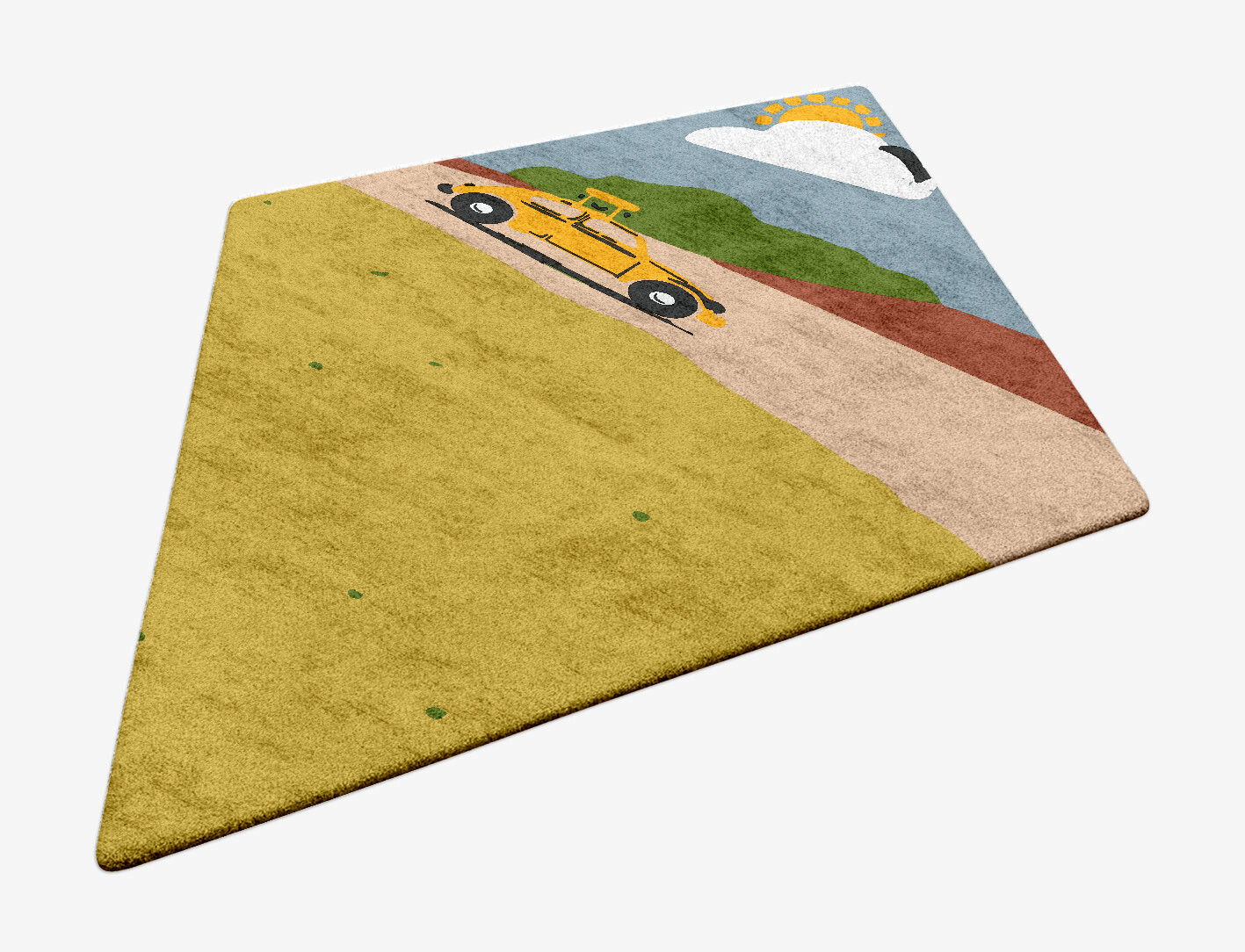 Sunny Race Kid Diamond Hand Tufted Bamboo Silk Custom Rug by Rug Artisan