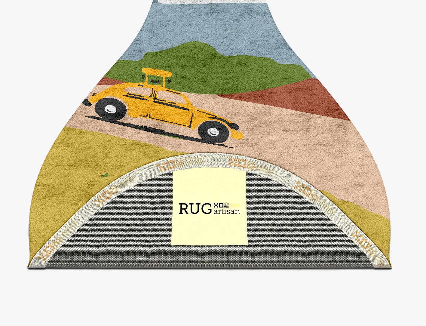 Sunny Race Kid Drop Hand Tufted Bamboo Silk Custom Rug by Rug Artisan