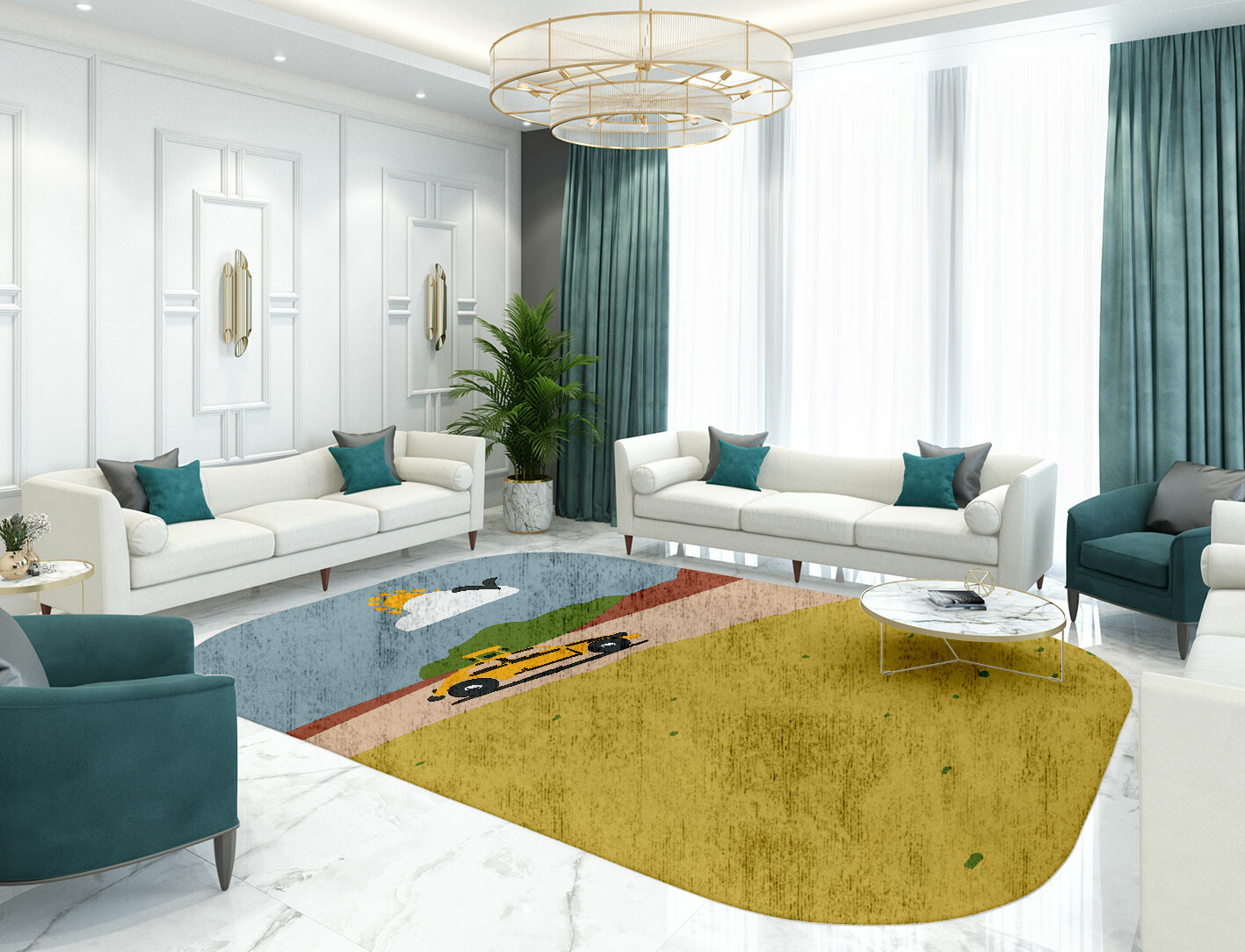 Sunny Race Kid Oblong Hand Tufted Bamboo Silk Custom Rug by Rug Artisan