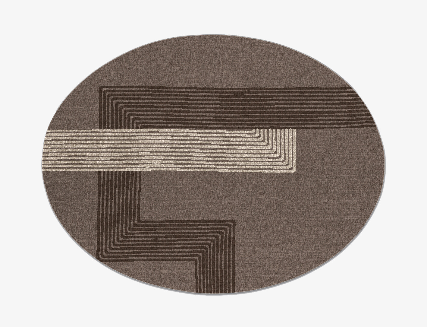 Surly Minimalist Oval Flatweave New Zealand Wool Custom Rug by Rug Artisan