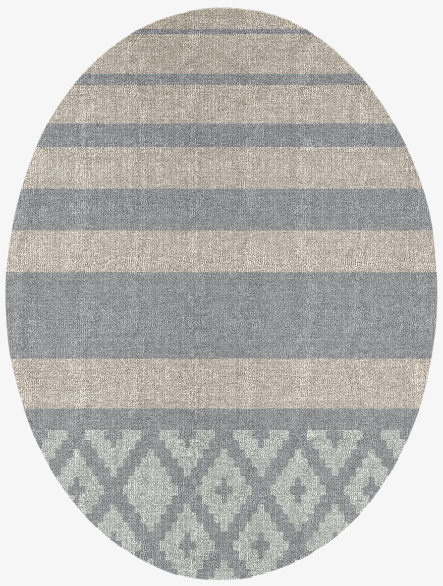Swanson Geometric Oval Flatweave New Zealand Wool Custom Rug by Rug Artisan