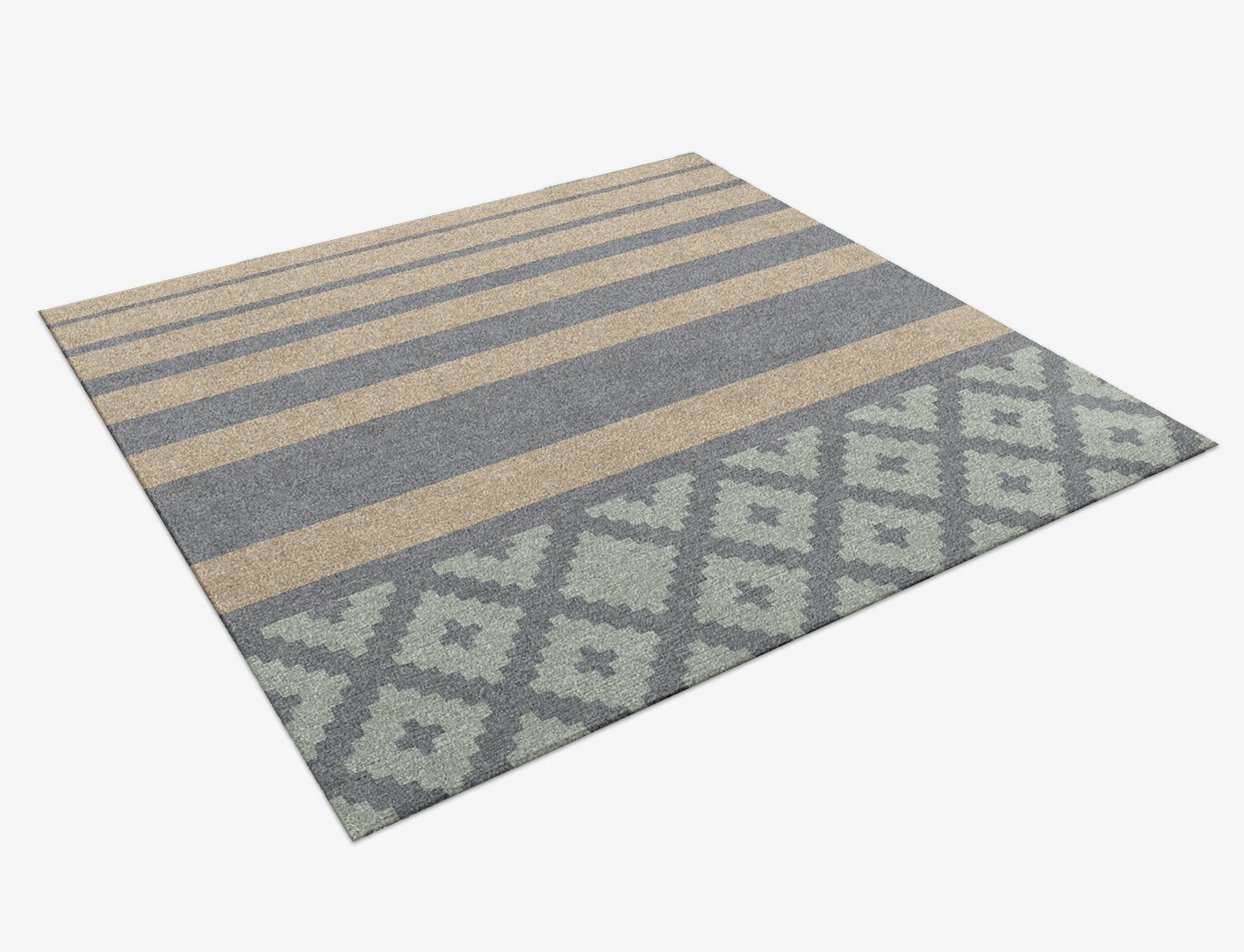 Swanson Geometric Square Hand Knotted Tibetan Wool Custom Rug by Rug Artisan