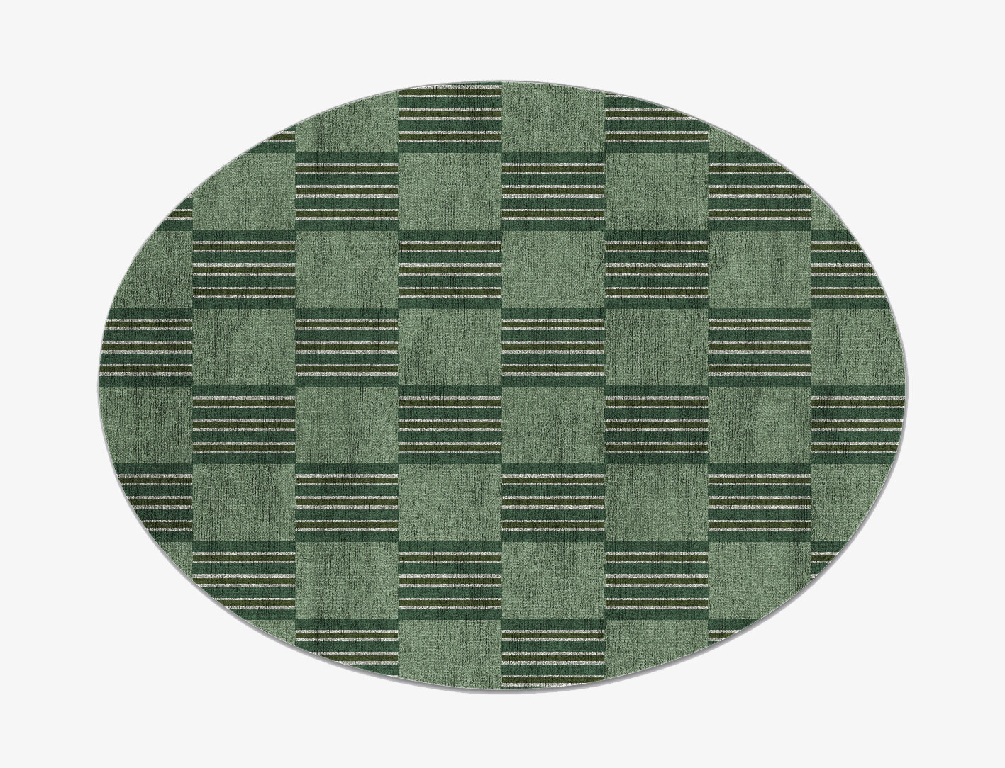 Sward Geometric Oval Flatweave Bamboo Silk Custom Rug by Rug Artisan