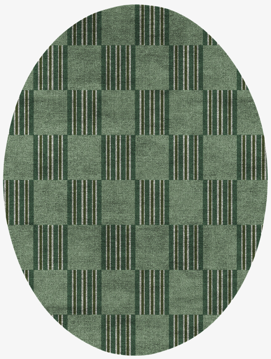 Sward Geometric Oval Flatweave Bamboo Silk Custom Rug by Rug Artisan