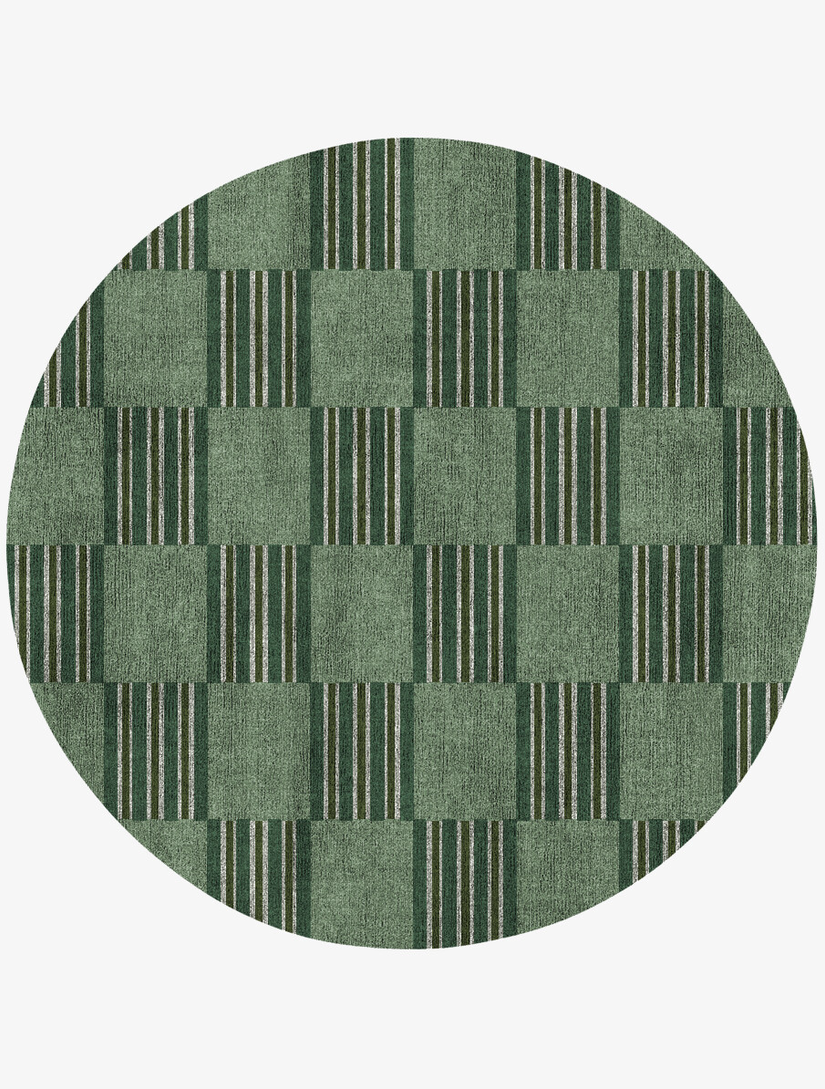 Sward Geometric Round Flatweave Bamboo Silk Custom Rug by Rug Artisan