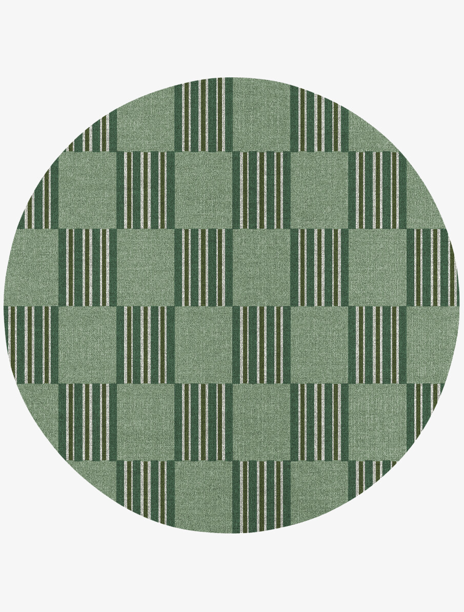 Sward Geometric Round Flatweave New Zealand Wool Custom Rug by Rug Artisan