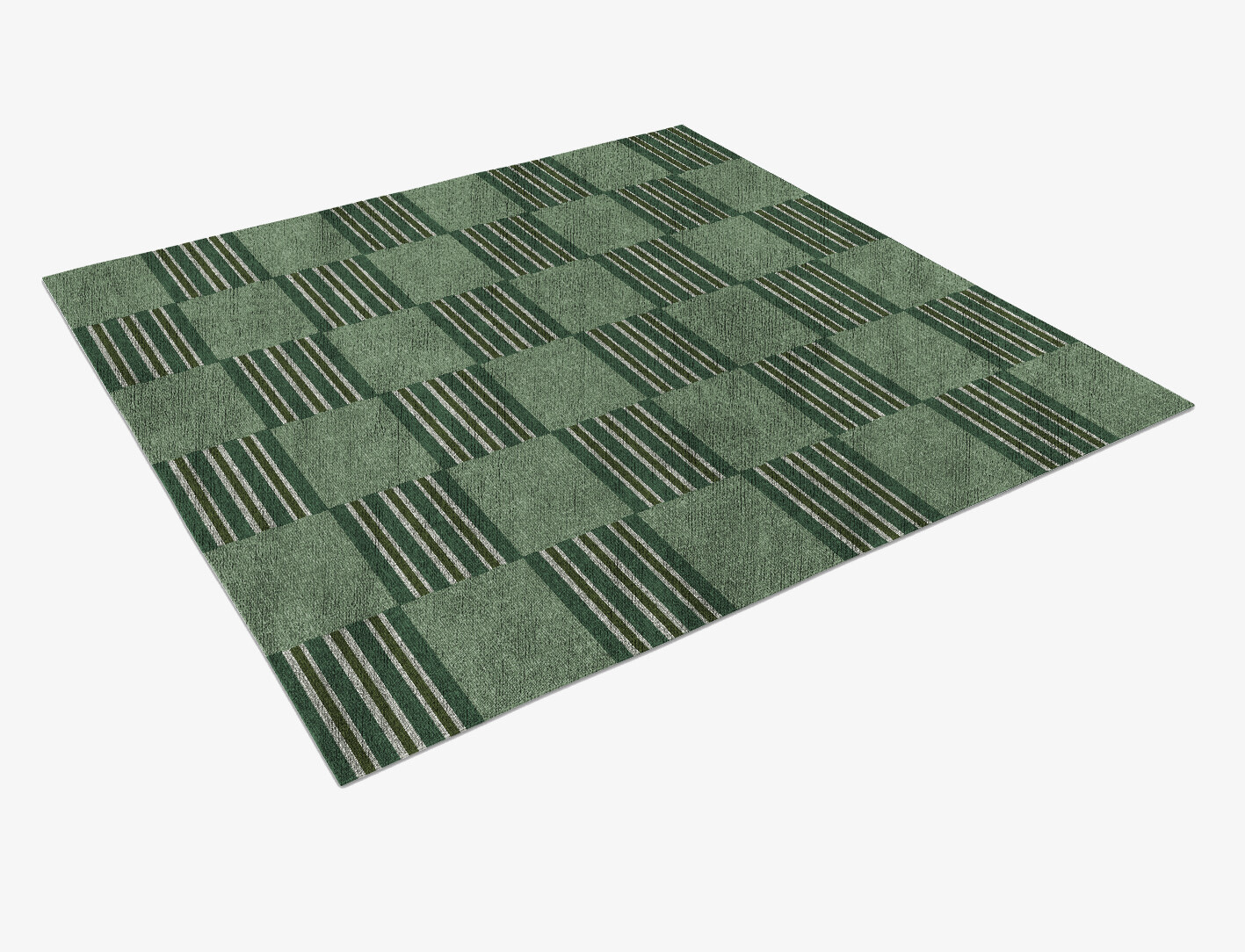 Sward Geometric Square Flatweave Bamboo Silk Custom Rug by Rug Artisan