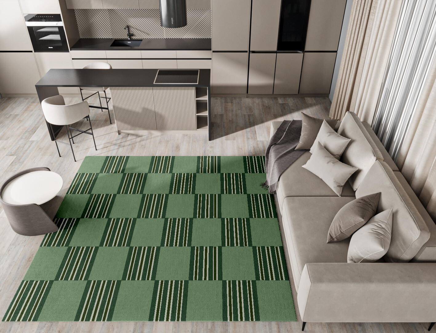 Sward Geometric Square Hand Knotted Tibetan Wool Custom Rug by Rug Artisan