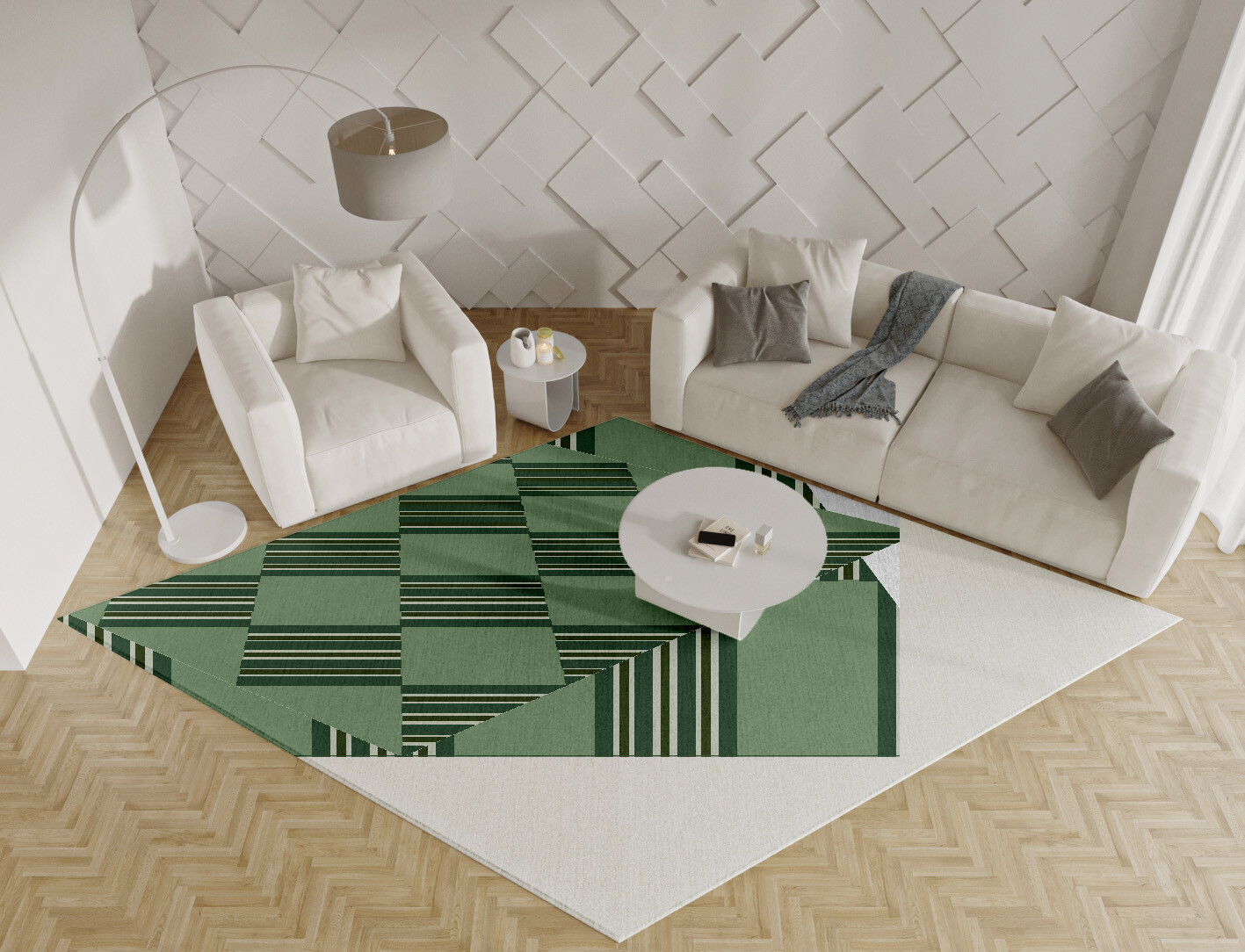 Sward Geometric Diamond Hand Tufted Pure Wool Custom Rug by Rug Artisan
