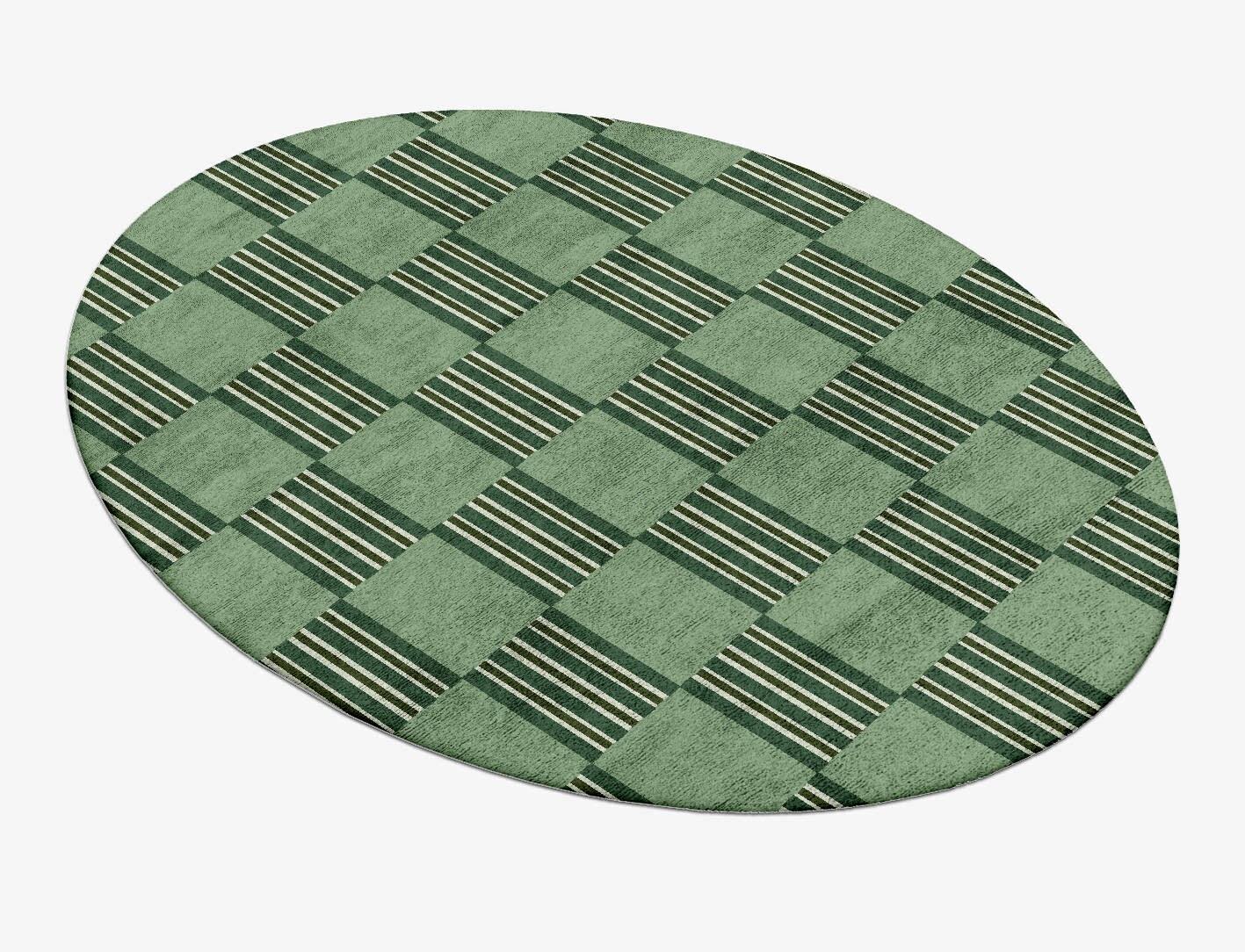 Sward Geometric Oval Hand Tufted Bamboo Silk Custom Rug by Rug Artisan