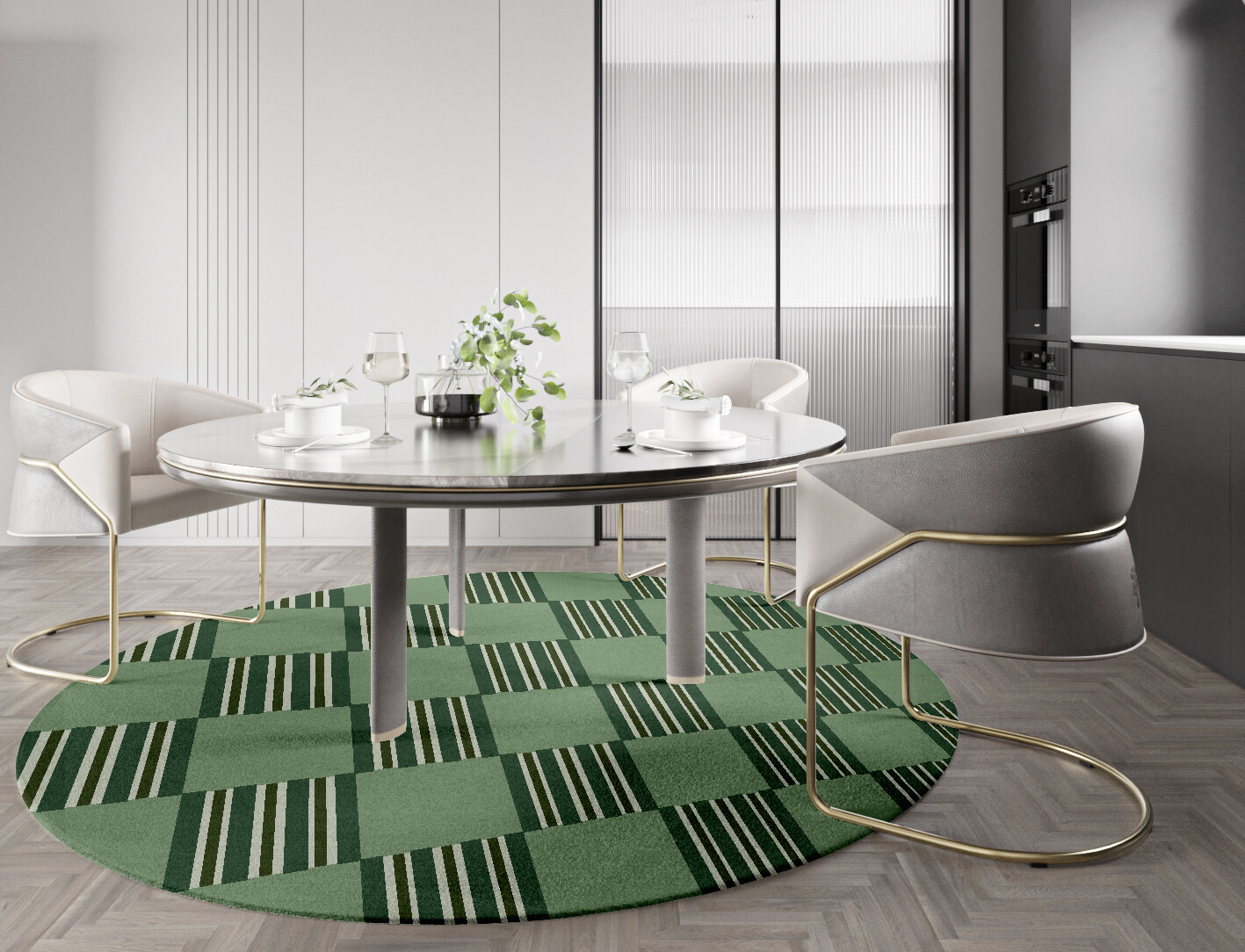 Sward Geometric Round Hand Tufted Pure Wool Custom Rug by Rug Artisan
