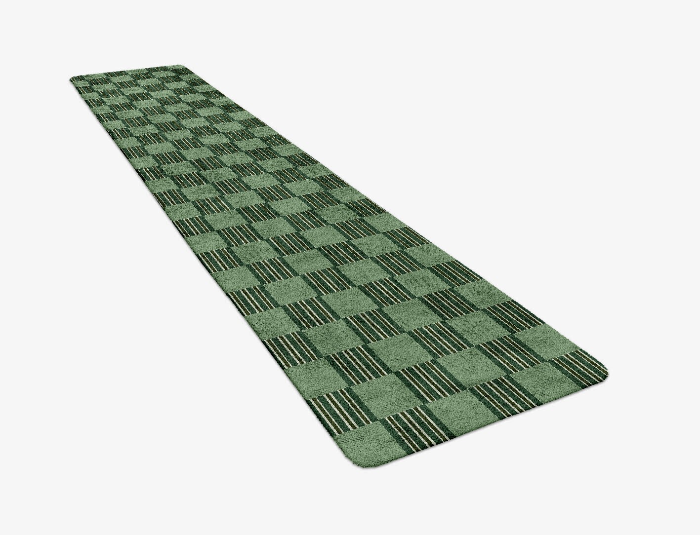 Sward Geometric Runner Hand Tufted Bamboo Silk Custom Rug by Rug Artisan