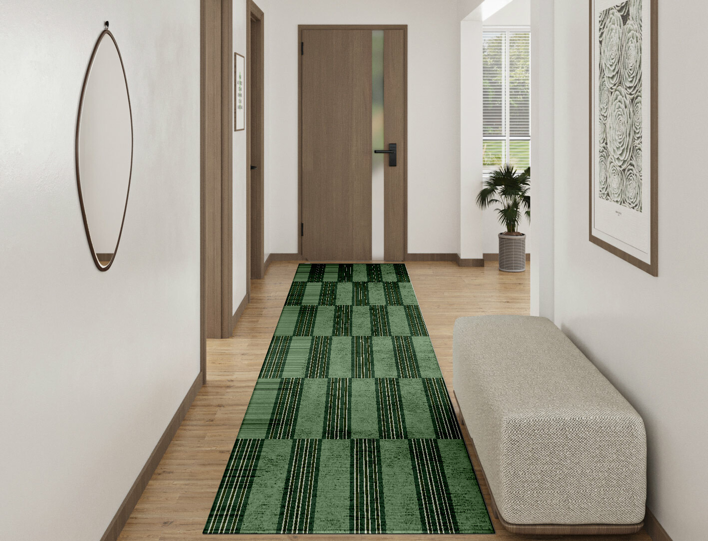 Sward Geometric Runner Hand Tufted Bamboo Silk Custom Rug by Rug Artisan
